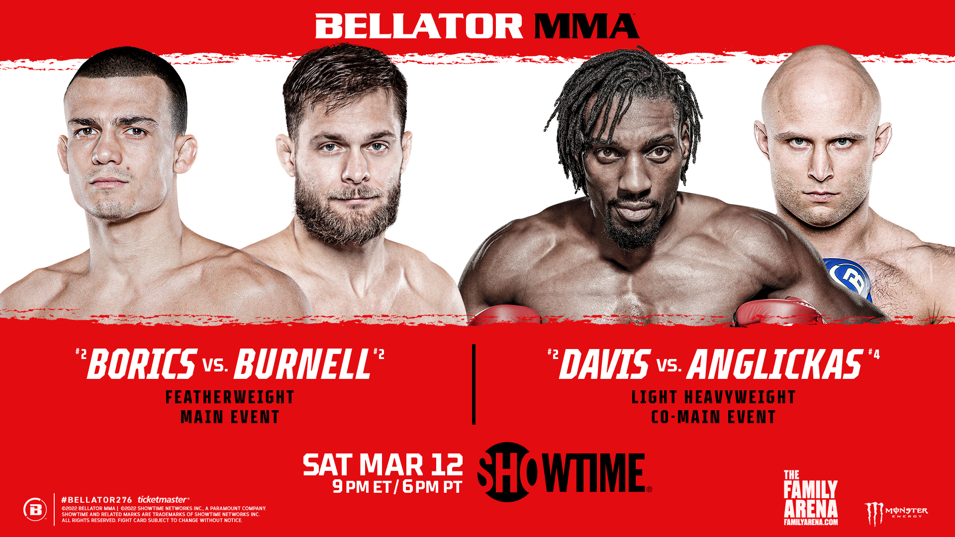 LIVE FIGHTS Bellator 276 Adam Borics Vs Mads Burnell Bellator MMA