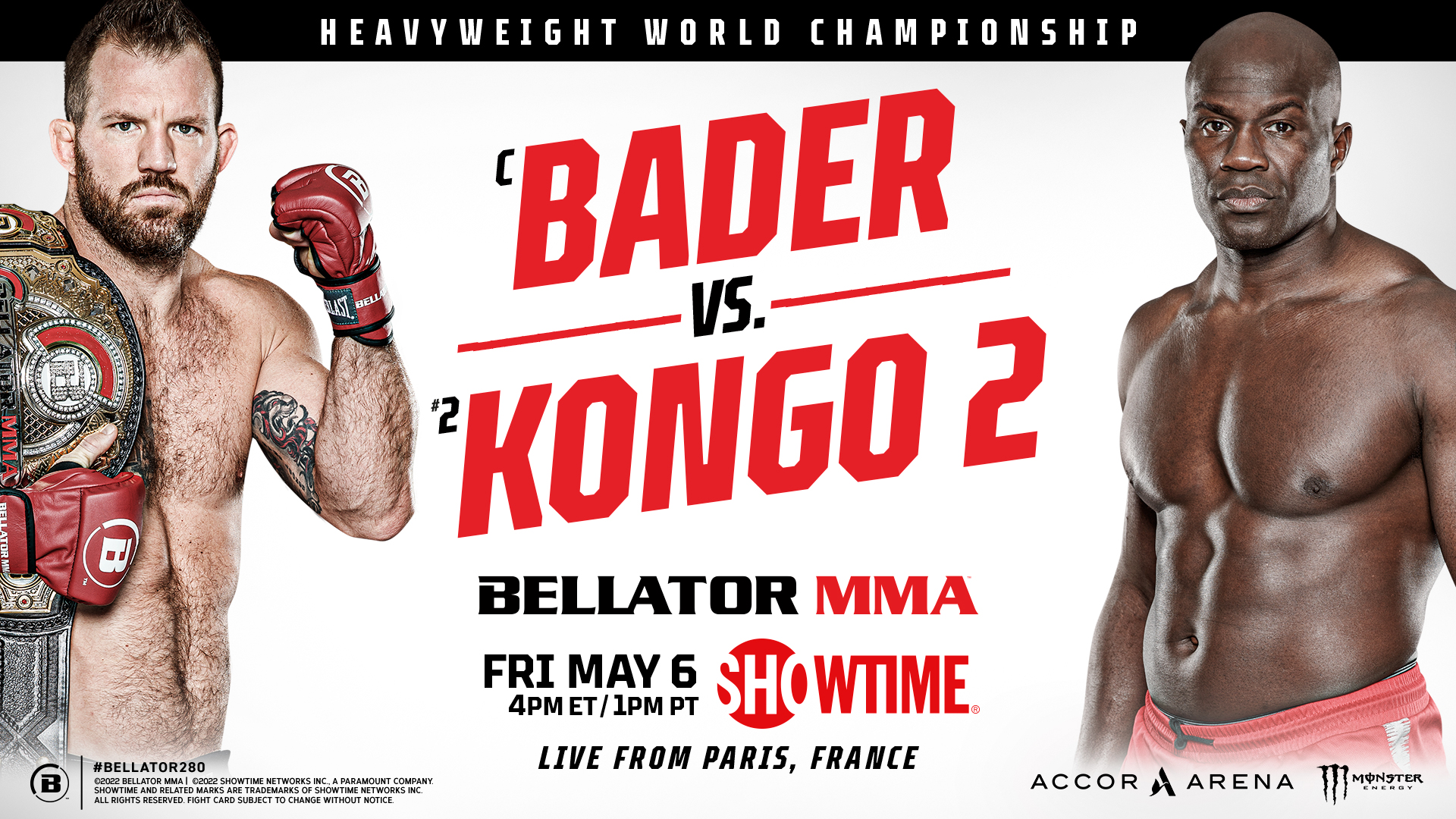 LIVE FIGHTS Bellator 280 Ryan Bader Vs Cheick Kong live from PARIS FRANCE 